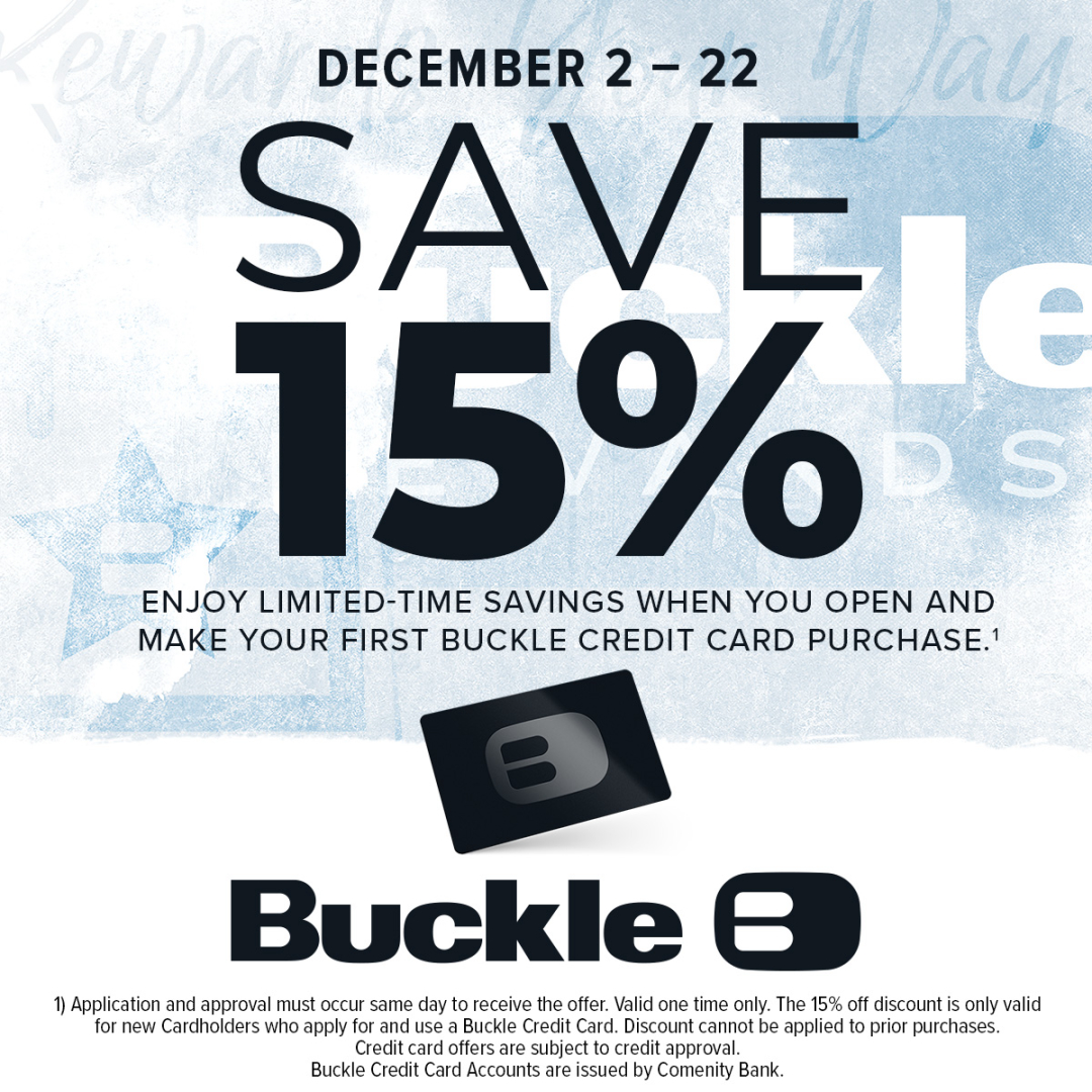 Buckle: Save 15% from December 2-22, 2024 icon