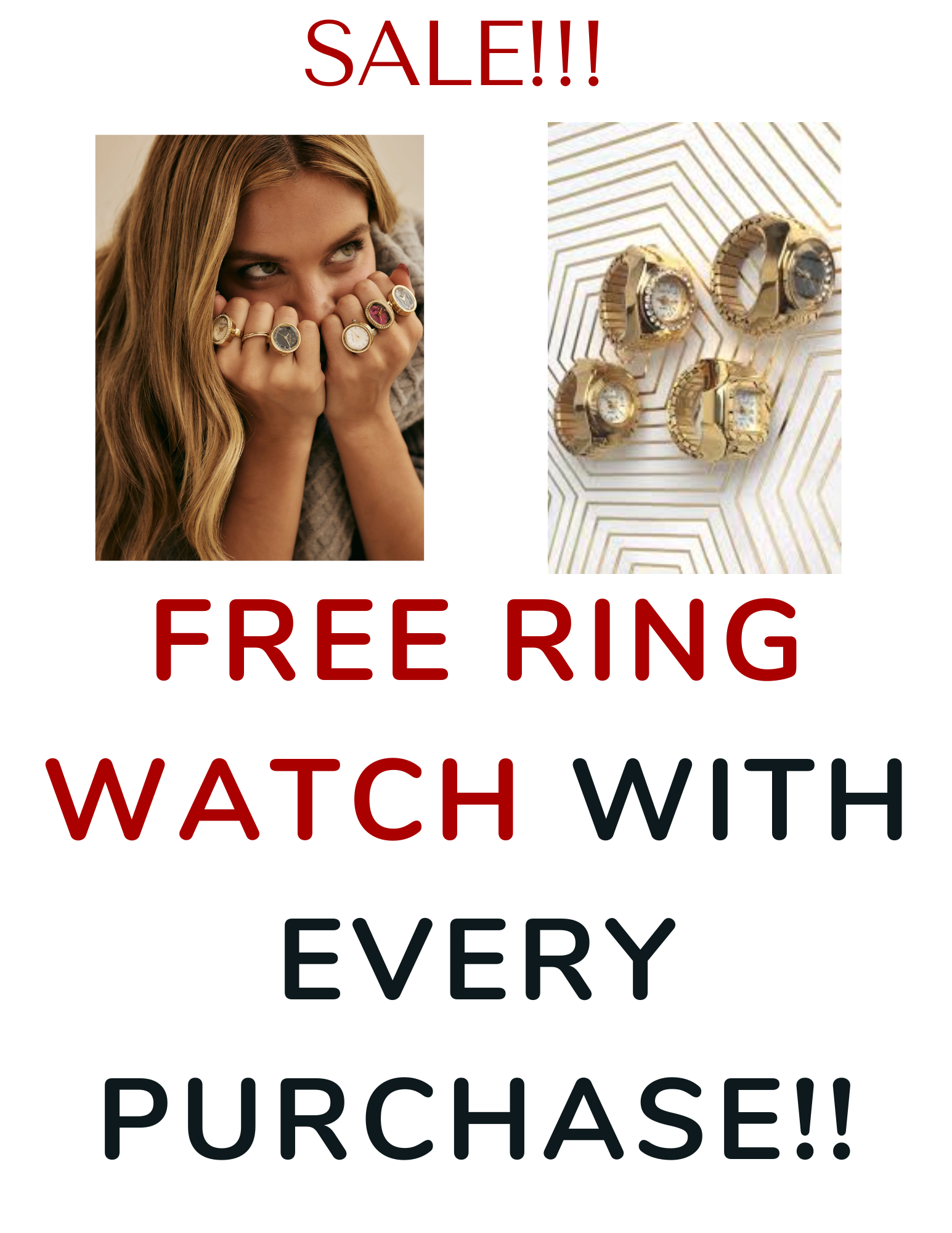 Free Ring Watch With Every Purchase icon