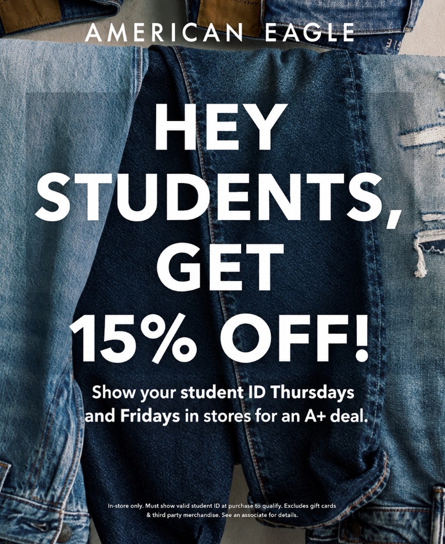 Student Discount Thursdays &amp; Fridays